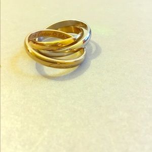 Ring in three tones. Stainless steel.